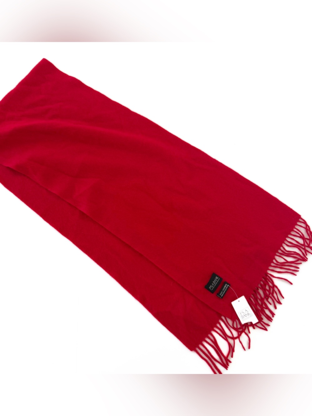 Jos A. Bank 100% Cashmere Red Fringe Scarf New Mens